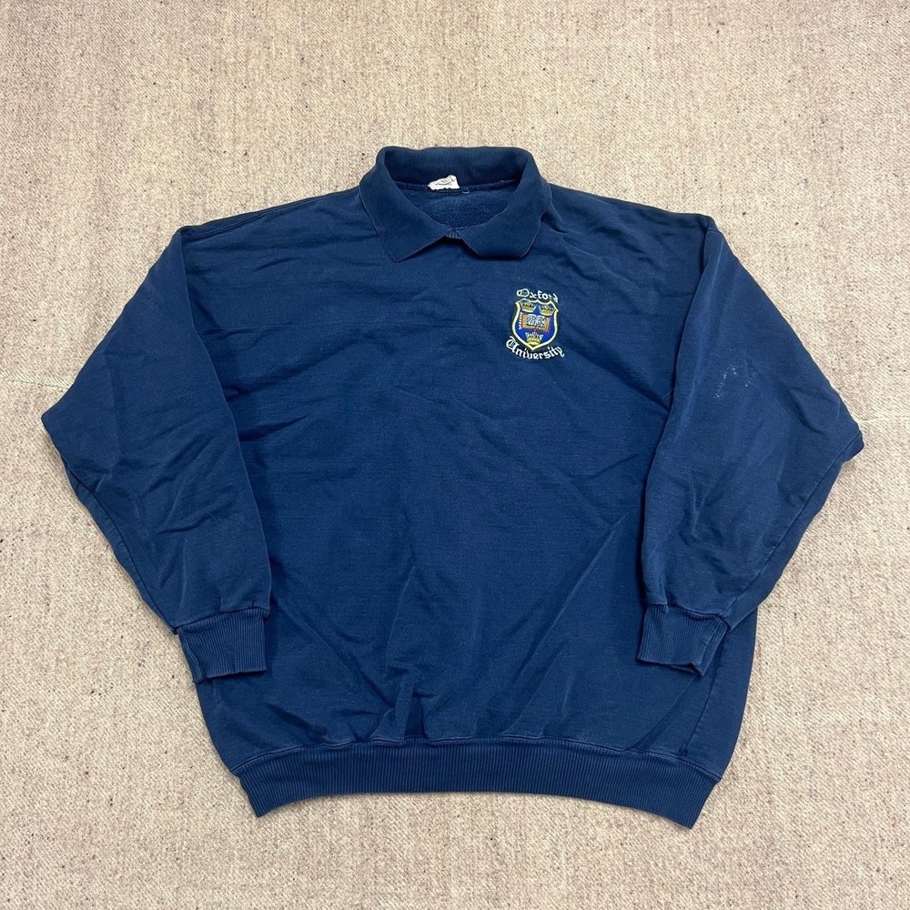 Vintage Oxford University Sweatshirt‎ Mens XL Blue 1990s Collared